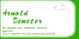 arnold demeter business card